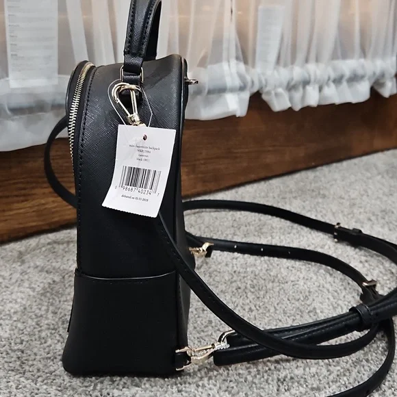 NWT Kate Spade Mini Convertible Black Backpack